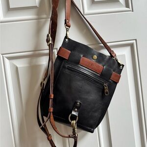 Qisa Backpack Bag Black Full Grain Leather purse